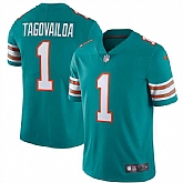Nike Men & Women & Youth Miami Dolphins #1 Tua Tagovailoa Aqua Vapor Stitched Jersey,baseball caps,new era cap wholesale,wholesale hats